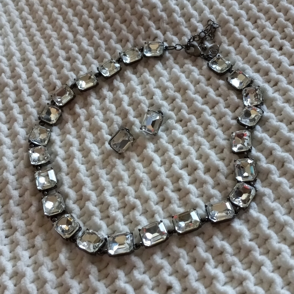 Necklace choker Bling with matching earrings